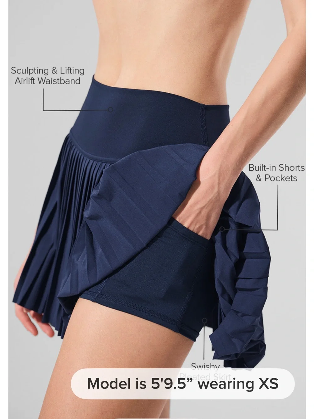 ALO Yoga Navy Grand Slam Tennis Skirt